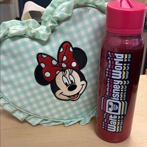 Starbucks x Disney World  Pink Metallic Water Bottle